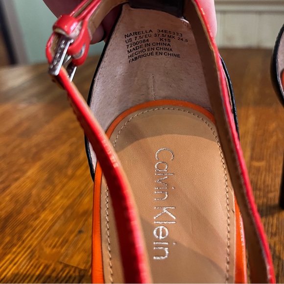 🧡Calvin Klein Narella Orange Patent Stilettos - Picture 12 of 12